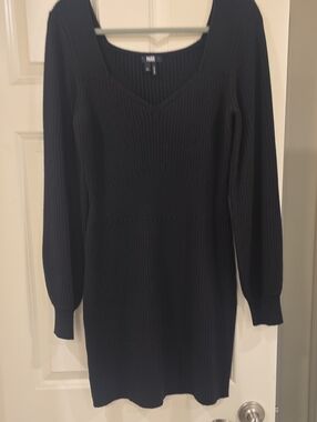 PAIGE Women's Ribbed Long Sleeve Knit Dress - Black